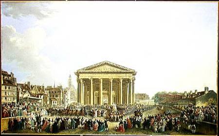 Ceremony of Laying the First Stone of the New Church of St. Genevieve in 1763 from Pierre Antoine Demachy