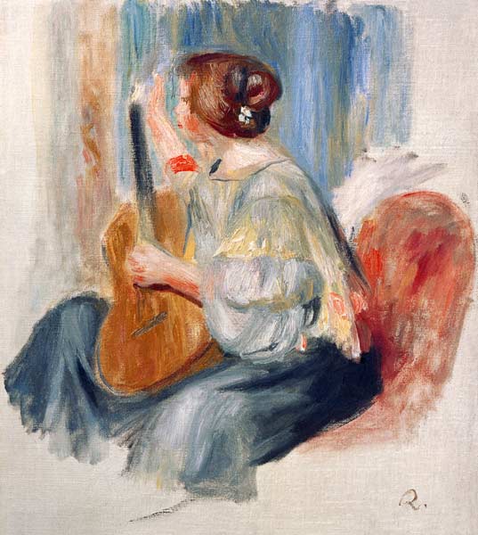 Woman with guitar from Pierre-Auguste Renoir