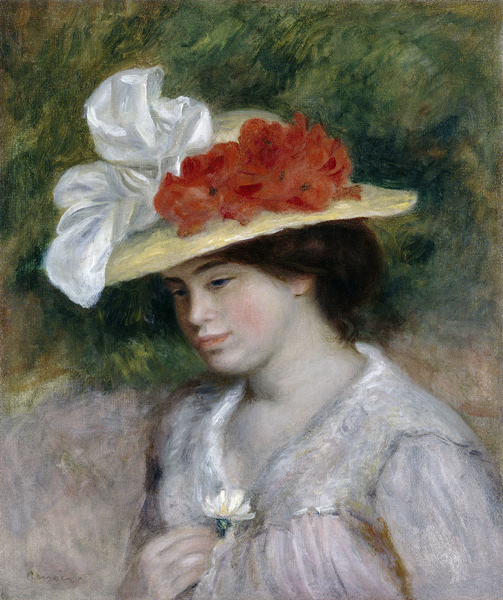 Woman in a Flowered Hat from Pierre-Auguste Renoir