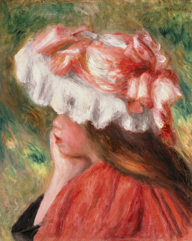 Junge Frau mit rotem Hut from Pierre-Auguste Renoir