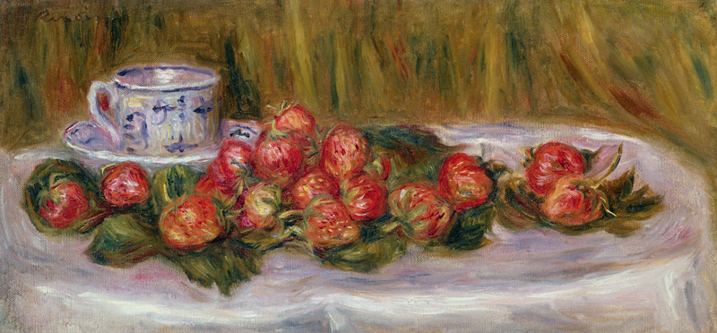 Still Life of Strawberries and a Tea-cup from Pierre-Auguste Renoir