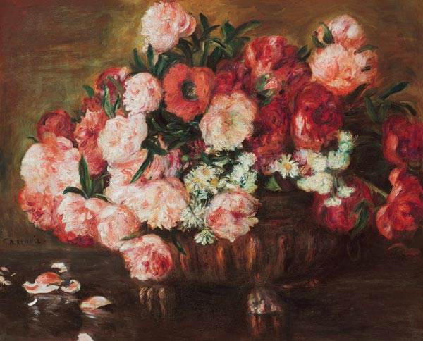 Still life with peonies from Pierre-Auguste Renoir