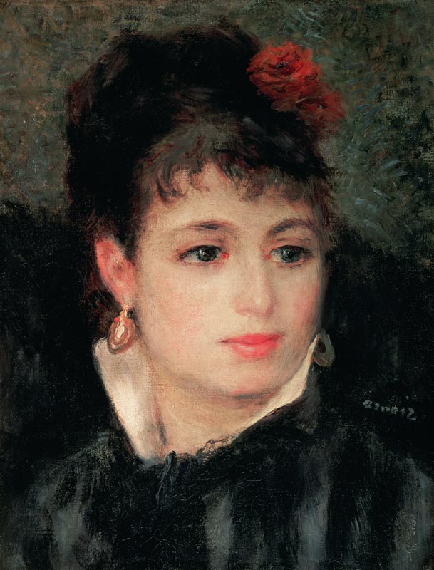 Woman with a rose in her hair from Pierre-Auguste Renoir