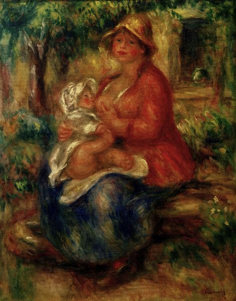 A.Renoir, Aline Charigot, stillend from Pierre-Auguste Renoir