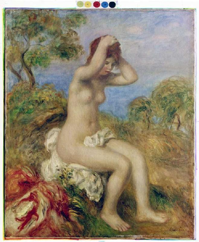 Girl taking a bath from Pierre-Auguste Renoir