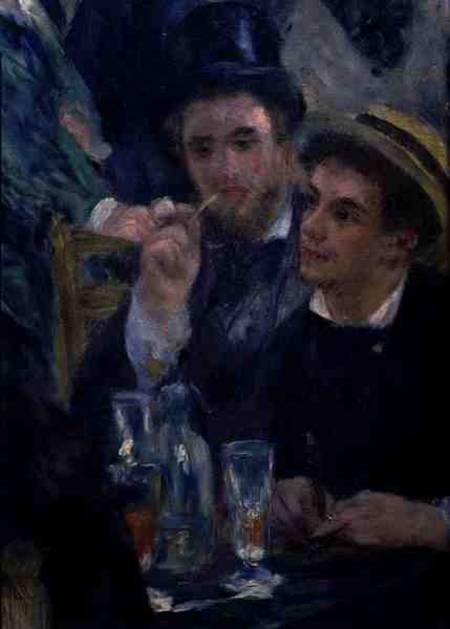 Ball at the Moulin de la Galette, detail of two seated men from Pierre-Auguste Renoir