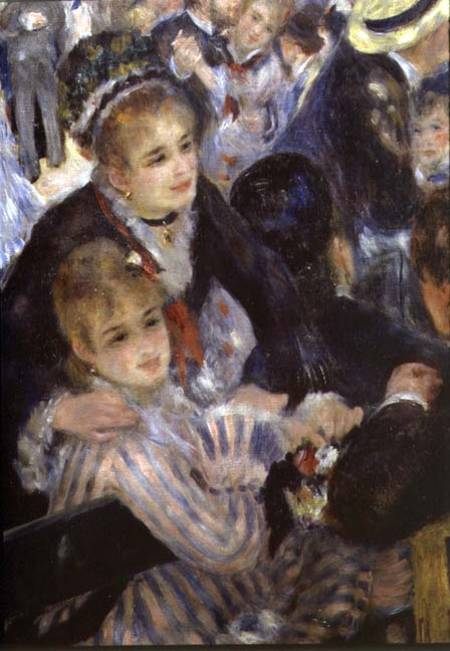 Ball at the Moulin de la Galette, detail of two seated women from Pierre-Auguste Renoir