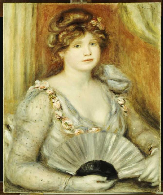 Bildnis einer Frau mit Fächer. from Pierre-Auguste Renoir