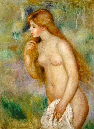 The taking a bath turn green in this from Pierre-Auguste Renoir