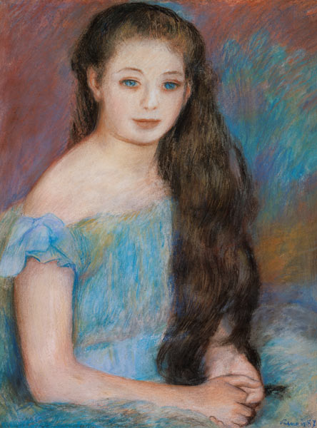Dark-haired girl with blue eyes from Pierre-Auguste Renoir