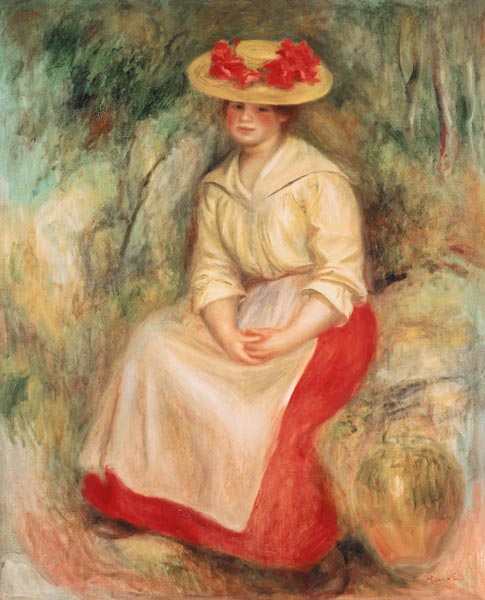 Gabrielle In A Straw Hat from Pierre-Auguste Renoir