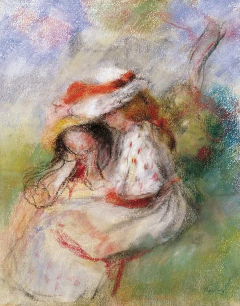 Two Young Girls in a Garden from Pierre-Auguste Renoir