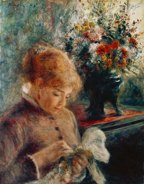 Junge Frau beim Nähen from Pierre-Auguste Renoir
