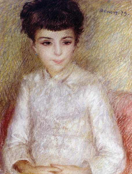Portrait of a girl with brown hair from Pierre-Auguste Renoir