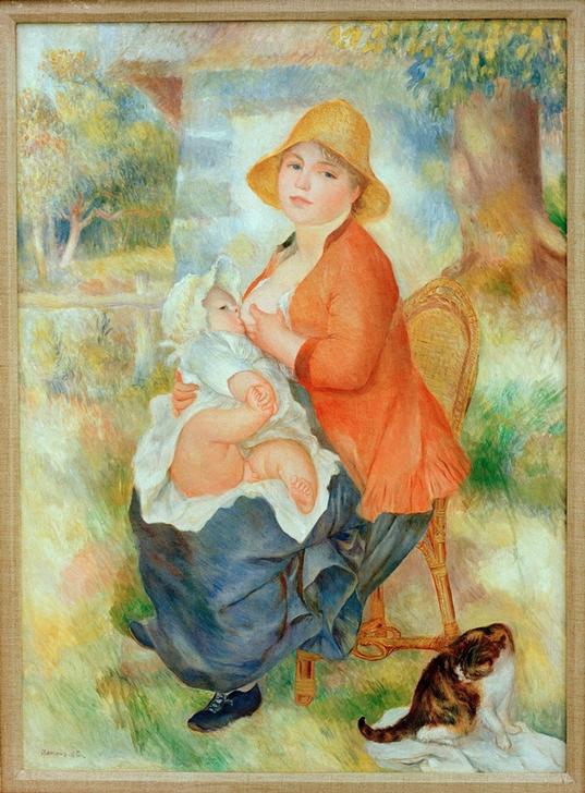 Maternite. Femme allaitant son enfant from Pierre-Auguste Renoir