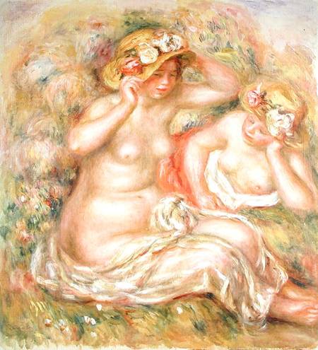 Two Nudes Wearing Hats from Pierre-Auguste Renoir