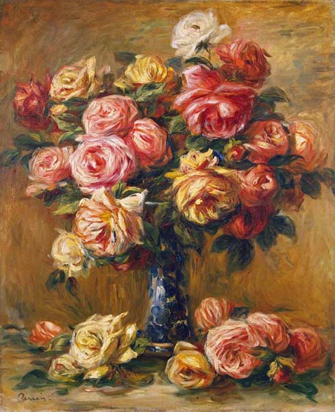 Roses in a Vase from Pierre-Auguste Renoir