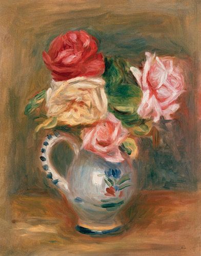 Renoir 1900 Rosen in einer Vase ca Postkarte 