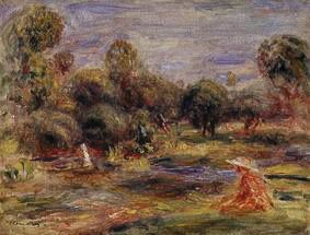 Sedentary woman at a pond at Cagnes at 1907. from Pierre-Auguste Renoir