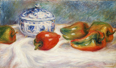 Still Life With A Blue Sugar Bowl And Peppers from Pierre-Auguste Renoir
