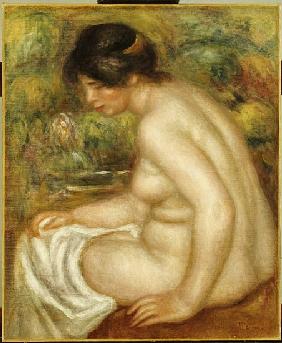 Side view of a seated bather (Gabrielle)