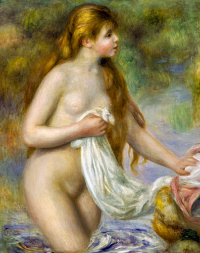 Bather with long hair from Pierre-Auguste Renoir