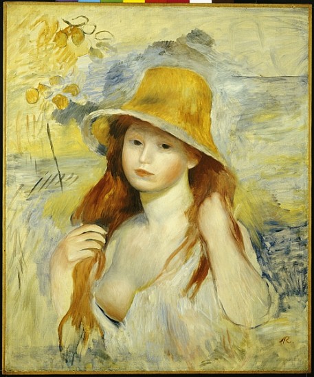 Young Girl with a Straw Hat from Pierre-Auguste Renoir