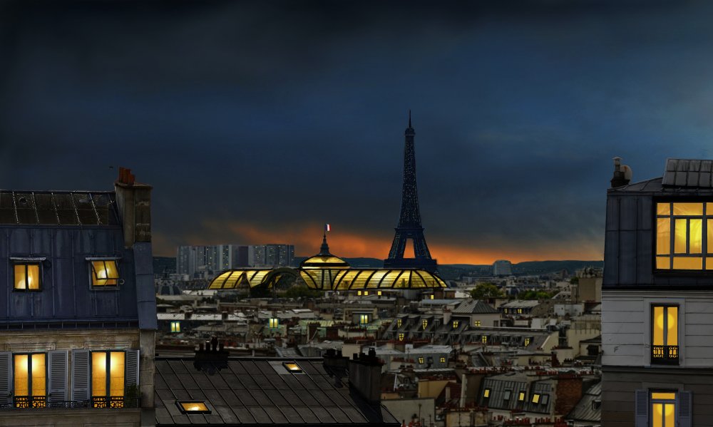 the twilight falls on the city of lights from Pierre Bacus