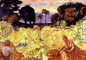 Woman and child (yellow landscape) from Pierre Bonnard
