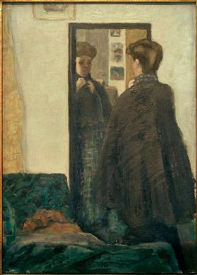 Frau vor dem Spiegel