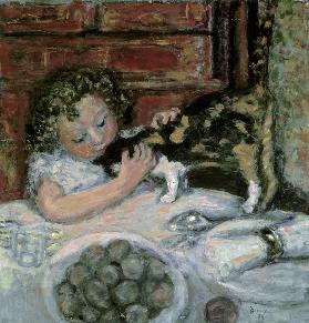 Little Girl with Cat