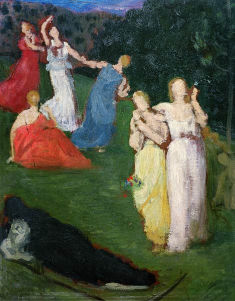 Death and the Maidens (oil on millboard) from Pierre-Cécile Puvis de Chavannes