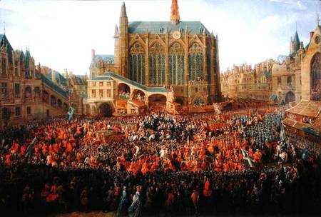 The Departure of Louis XV (1710-74) from Sainte-Chapelle after the 'lit de justice' which ended the from Pierre-Denis Martin
