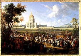 Louis XIV (1638-1715) and his Entourage Visiting Les Invalides
