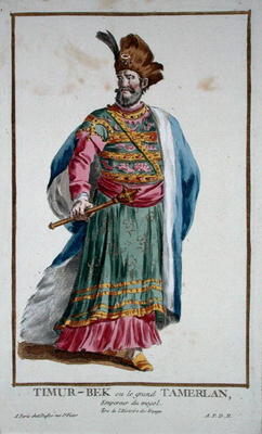 Tamburlaine (1336-1405) from 'Receuil des Estampes, representant les Rangs et les Dignites, suivant from Pierre Duflos