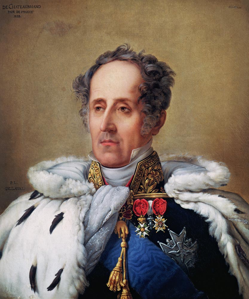 Portrait of Francois Rene (1768-1848) Vicomte de Chateaubriand from Pierre Louis Delaval or De Laval