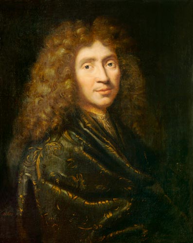 Portrait of Moliere (1622-73) - oil painting of Pierre Mignard as art print  or hand painted oil.
