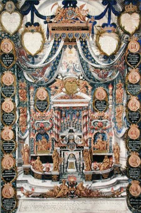 Decoration for the Burial of the Heart of Louis II de Bourbon (1621-86) Prince of Conde, at the Chur from Pierre Paul Sevin