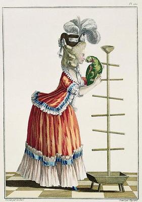 Elegant Woman in a Caraco 'a la Polonaise' and a hat 'a la Devonshire', plate 120 from 'Galerie des