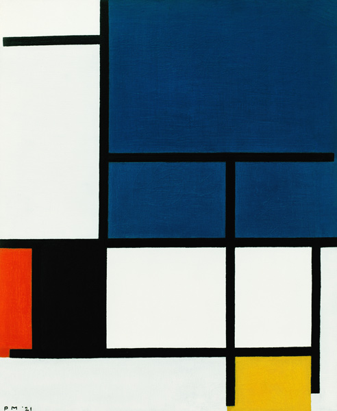Composition with big blue space from Piet Mondrian
