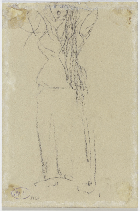 Flüchtige Skizze einer Frauenfigur mit erhobenen Armen from Piet Mondrian