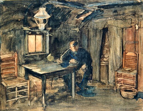 Hannes Van Nistelrode Seated in His Farmhouse from Piet Mondrian
