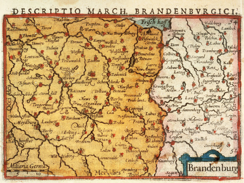 Map of Mark Brandenburg 1606 from Pieter Berts