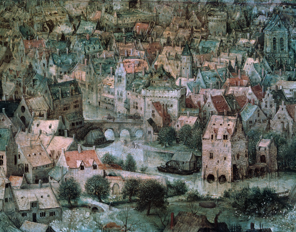 The tower making to Babel detail: Houses from Pieter Brueghel the Elder