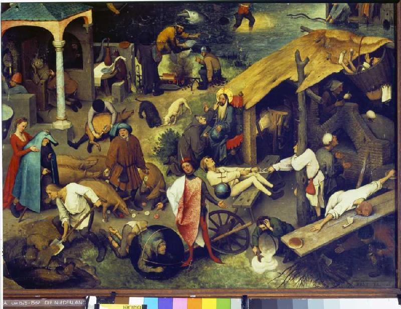The Dutch proverbs detail on the right below from Pieter Brueghel the Elder