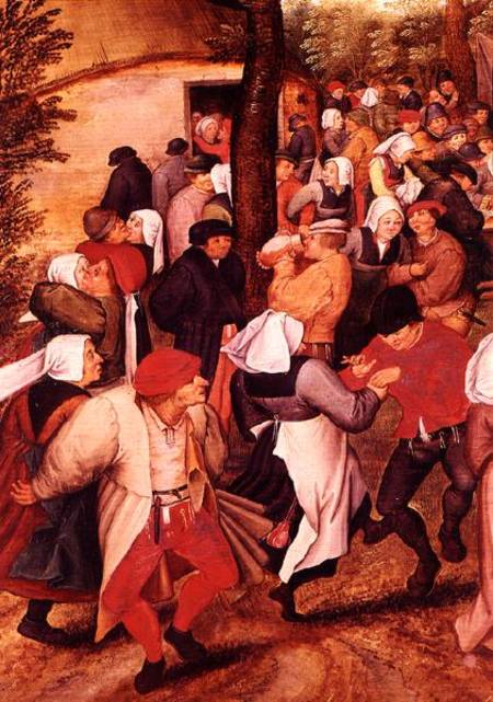 Rustic Wedding, detail of people dancing from Pieter Brueghel the Younger