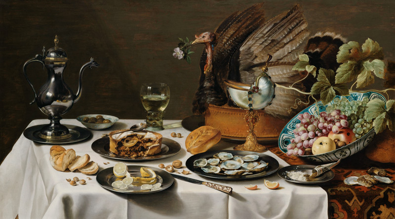 Still Life with Turkey Pie from Pieter Claesz