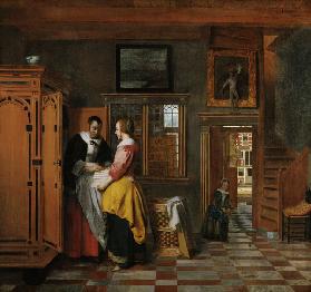 Interior with Women beside a Linen Chest