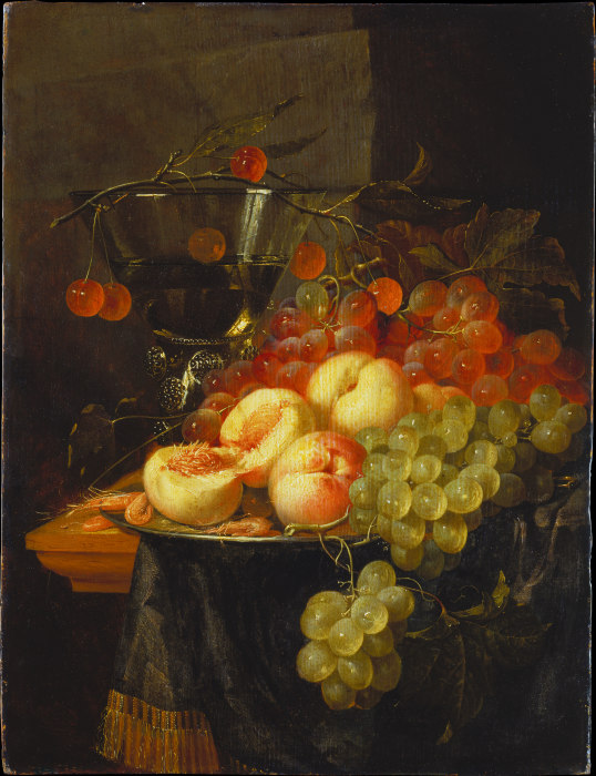 Still Life with Fruit and a Cherry Branch over a Berkemeyer Glass from Pieter de Ring