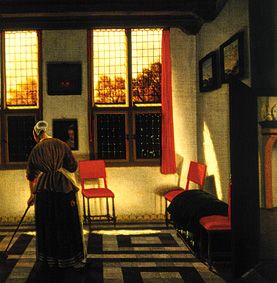 Service maid in Dutch interior from Pieter Janssens Elinga